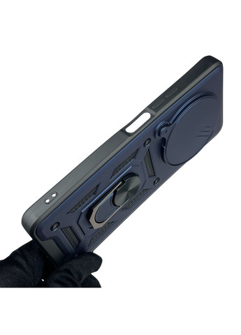 Чехол для Redmi 14C бронированный с кольцом со шторкой на сяоми редми 14с тёмно-синий rg1 Xiaomi (366234409)