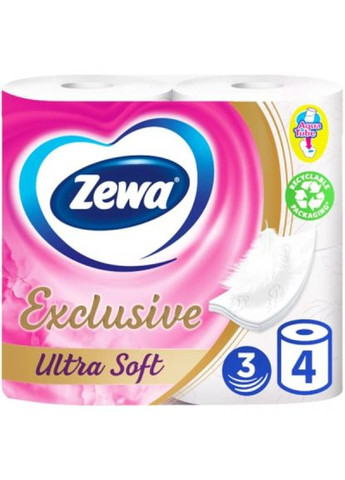 Туалетний папір (7322541188546) Zewa exclusive ultra soft 4 шари 4 рулони (268142550)