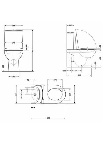 Унитаз напольный Arvin Ultra Quiet 630×350×795 мм с сиденьем Soft-close, White QTARV27W49259 Qtap (397569061)