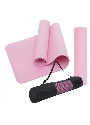 Коврик (мат) спортивный TPE 183 x 61 x 0.4 см для йоги и фитнеса SV-EZ0050 Pink SportVida (278567877)