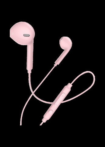 Навушники M55 з пластиковими амбушурами, пультом і мікрофоном рожеві Hoco (280877048)