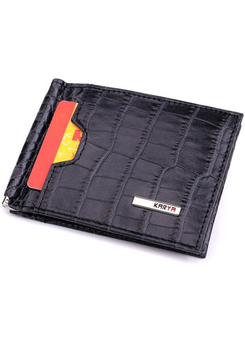 Практичный мужской кошелек-зажим из натуральной кожи 11х8х2 см Karya (315872504)