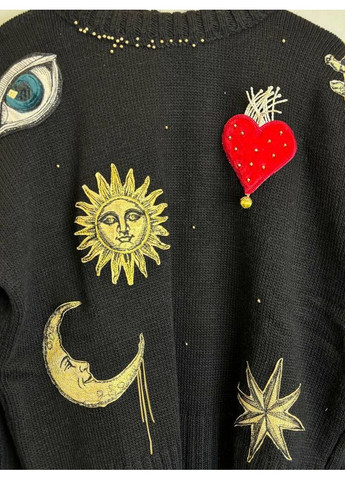 Женский вязаный оверсайз свитер с нашивками MKAR200273-1 Modna KAZKA (368717796)