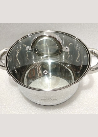 Каструля нержавійка з кришкою 16 см, 2.1 л (BH-1416) Bohmann (334714059)