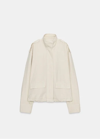 Молочная летняя куртка Zara