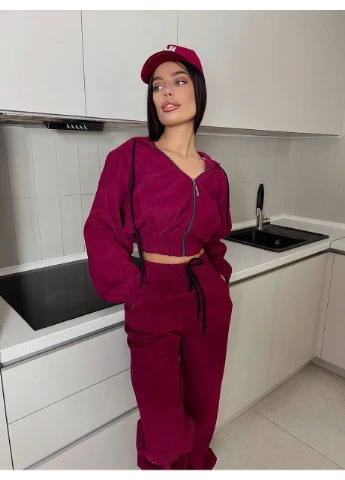 Вельветовий костюм на блискавці Fashion (382028204)