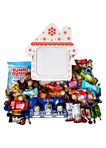 Подарунок №33/2 “Різдвяний будиночок” 880г (27х25х9см, у дерев'яній коробці) Унікальна цукерка (372656175)