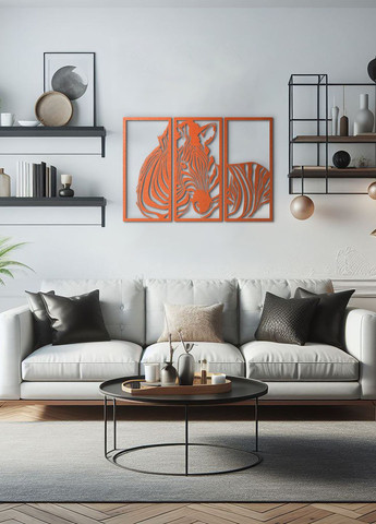 Декор в кімнату, дерев'яна картина на стіну "Зебра модульна картина", стиль мінімалізм 70х100 см Woodyard (292113516)