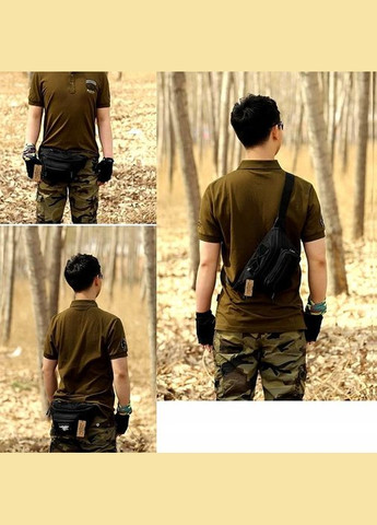 Большая тактическая поясная сумка на бедрах черная Edibazzar (297643249)