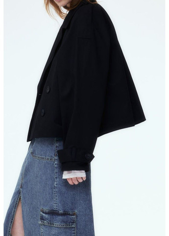 Черная демисезонная женская холщовая куртка н&м (56984) xs черная H&M