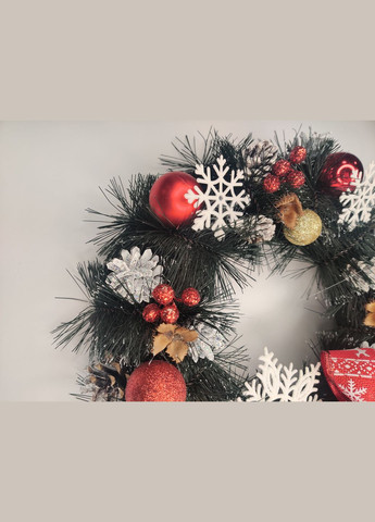 Рождественский новогодний венок 30см. с Натуральным декором Праздничный для интерьера, дверей, стола в Фирменной Vela (273469379)