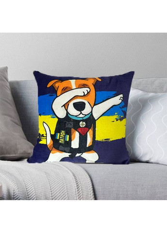 Подушка патриотическая 3D "Пес Патрон" 2719_D 12762 35х35 см синяя FlexDress (368783690)