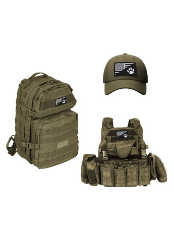 Набір шевронів 2 шт з липучкою Прапор США та лапка для службових собак, K-9, кінологів, кінологічна служба IDEIA (300229191)