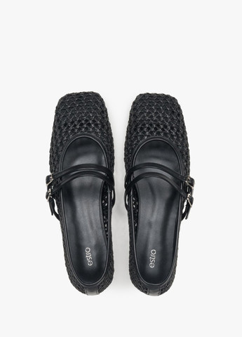 Черные балетки, цвет черный Estro