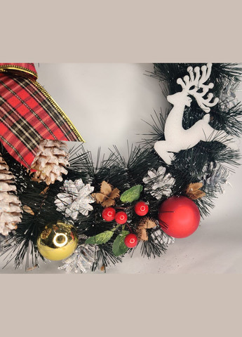 Різдвяний новорічний вінок 40см. Святковий з Натуральним декором для інтер'єру, дверей, столу в Фірмовій упаковці Vela (273469392)