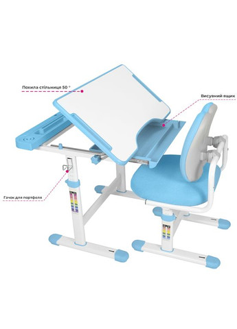 Комплект парта + стул трансформеры Cubby Vivo Blue (353686688)