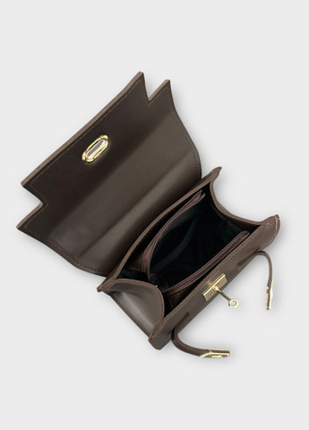 Женская сумка через плечо Olivia с замочком, элегантная мини-сумка из экокожи PU, коричневая, 17×20×10 см No Brand (333031987)