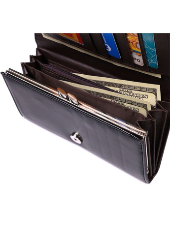 Горизонтальний жіночий гаманець із якісної екошкіри 19087 Чорний KIVI (292920528)