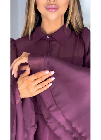 Бордова святковий, коктейльна коротка жіноча сукня з воланами та поясом кльош Avanti однотонна