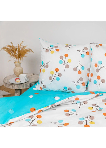 Двоспальний комплект постільної білизни з наволочками 70*70 см, 112 гр/м2 Smiley Branch Бірюзовий (16190180215) ТЕП (364183114)