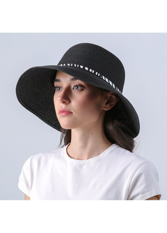 Капелюх із середніми полями жіночий з ремінцем целюлоза чорний АЛТА LuckyLOOK 808-287 (336025367)