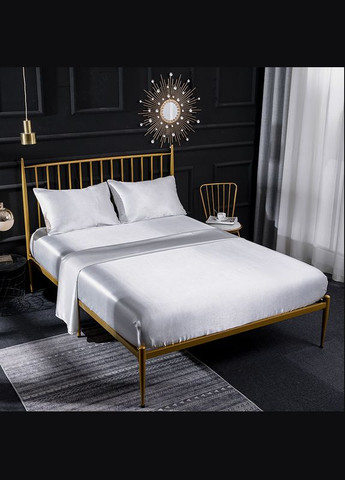 Атласна постільна білизна Євро Білий 200 x 220 + 4 x 50 x 70 (141409-02) No Brand (348095285)