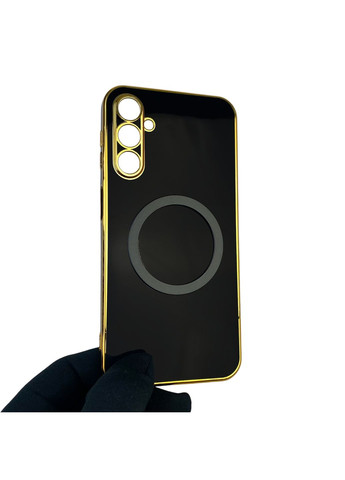 Чохол для Galaxy A24 (SM-A245F) з кільцем MagSafe із золотою окантовкою на самсунг а24 чорний gs1 Samsung (366228818)