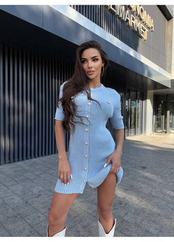 Блакитна кежуал жіноча сукня No Brand