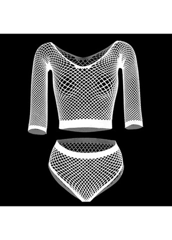 Комплект сексуального белья светиться в темноте топ и трусы из ромбовидной сетки One Size No Brand (335400979)