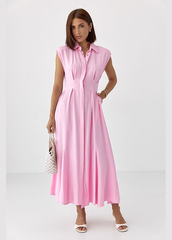 Рожева сукня-поло з клинами Lurex