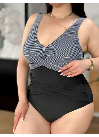 Черный летний женский летний черный купальник 2хл 3хл 4хл слитный No Brand