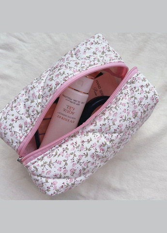 Косметичка з квітковим принтом 17х10х10,5 см Рожева (AN0103352) ANbeauty (360768433)