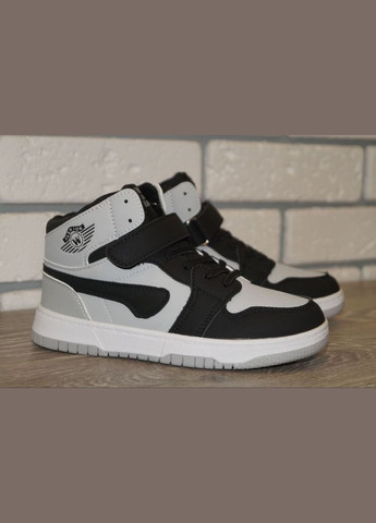 Хайтопи демісезонні дитячі / Черевики демісезонні дитячі сірі з чорним BBT Fashion (300103539)