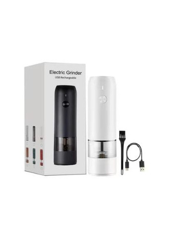 Електричний млин для спецій, портативний з USB, що перезаряджається з підсвіткою Білий No Brand (368717407)