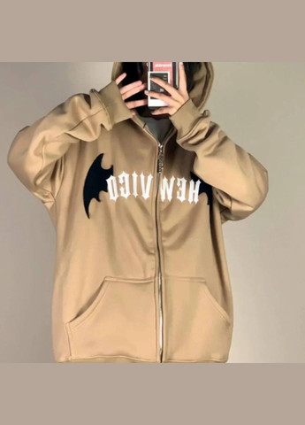 Стильний оверсайз худі на змійці з ріжками No Brand (314886941)