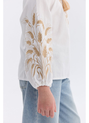 Белая вышиванка блуза для девочки "несокрушимая" девственниц. rd1103 MEREZHKA (348781047)