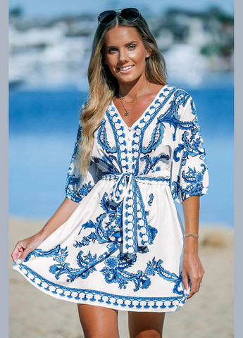 Белое кэжуал платье CUPSHE с рисунком