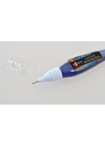 Ручка з розсипним глітером 411743 10 г блакитна Santi (364106732)
