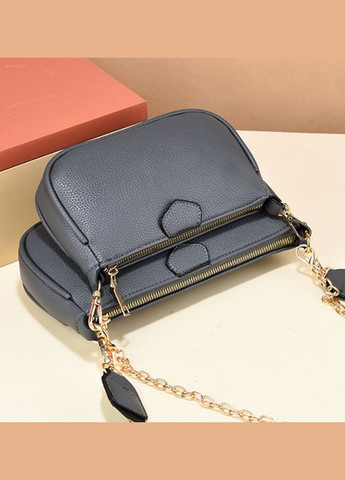 Женская мини сумочка клатч с цепочкой 3в1 экокожа серого цвета (sku_1329У) No Brand (330576379)