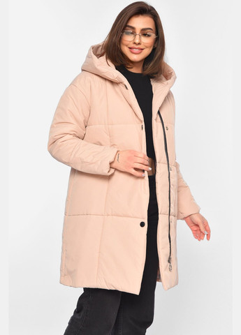 Черная демисезонная куртка женская демисезонная светло-бежевого цвета Let's Shop