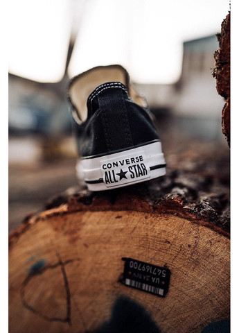 КЕДИ ЖІНОЧІ CONVERSE LOW BLACK WHITE BLACK LINE КОНВЕРС No Brand чорні демісезони (367167538)