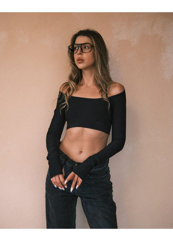 Лонгслів з відкритими плечима / TATON — 363052538