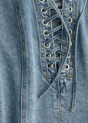 Світло-блакитна джинсова сукня H&M однотонна