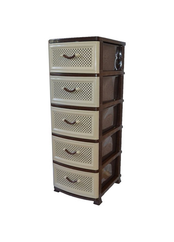 Комод пластиковый 5 ящика 111х46х38, сетка, бежевый. Эфе пластик.. Efe Plastics (345122433)