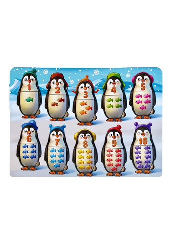 Деревянный пазл-вкладыш "Пингвинчики" (ПСД164) PSD164 счет Ubumblebees (372494784)