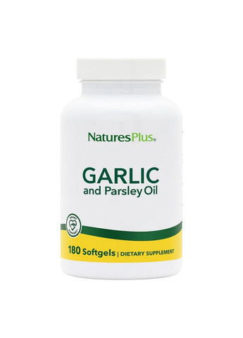 Натуральна добавка Garlic and Parsley Oil, 180 капсул Natures Plus (293338949)