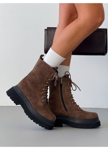 Зимние зимние замшевые берцы Helen из натуральной замши