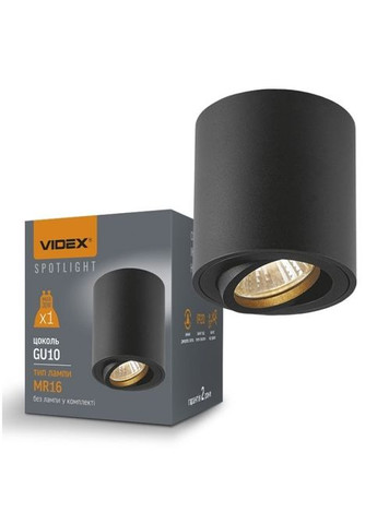 Светильник точечный под лампу GU10 накладной Черный (VL-SPF12A-B) Videx під лампу GU10 накладний Чорний (354227606)