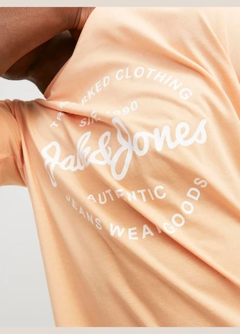 Помаранчева футболка basic,помаранчевий з принтом,jack&jones Jack & Jones