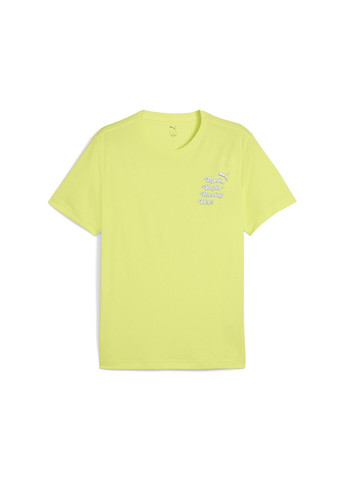 Желтая футболка graphics slogan running tee men Puma
